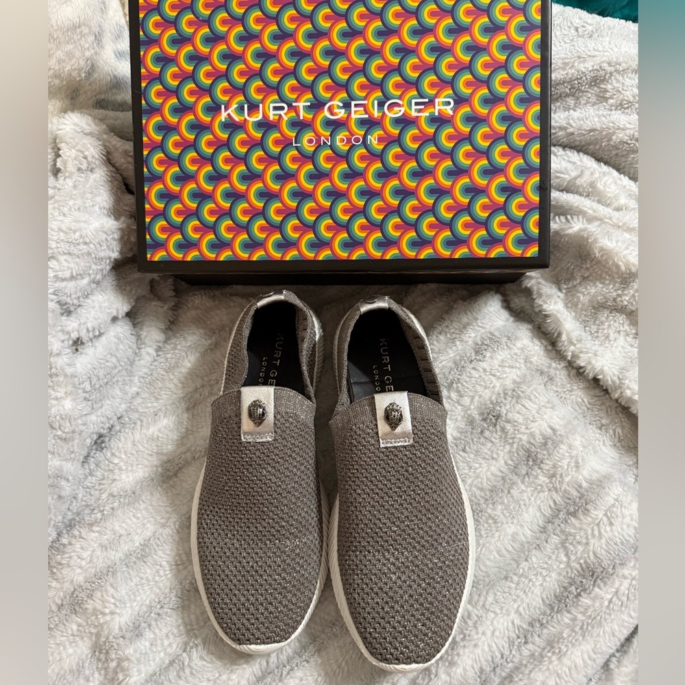 Kurt Geiger Gray Loafers with Slip-On Design and Cushioned Insoles